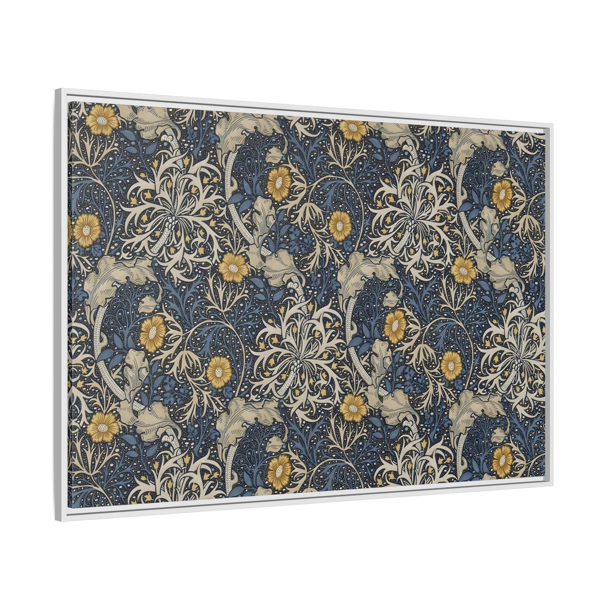 Large Framed Seaweed William Morris Canvas Wall Art Oceanic Print - YesArtYes