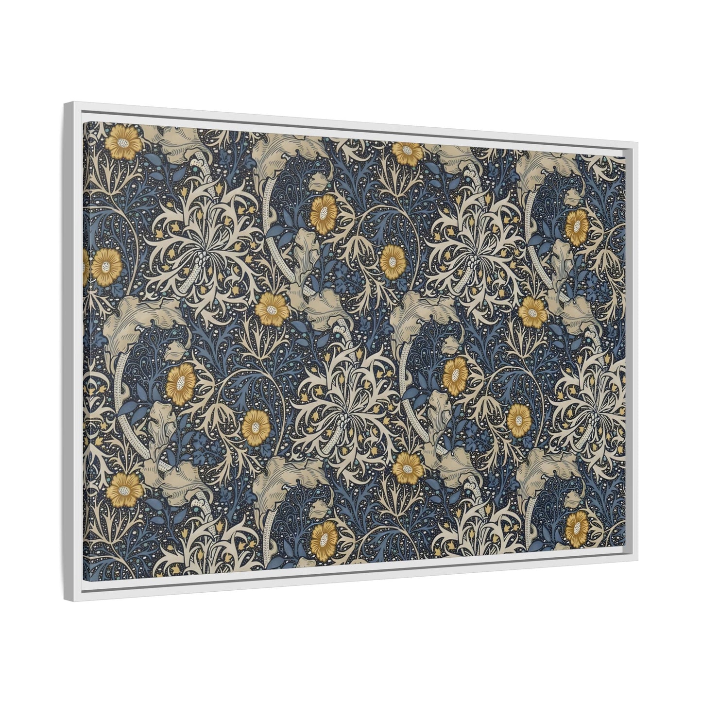 Large Framed Seaweed William Morris Canvas Wall Art Oceanic Print - YesArtYes