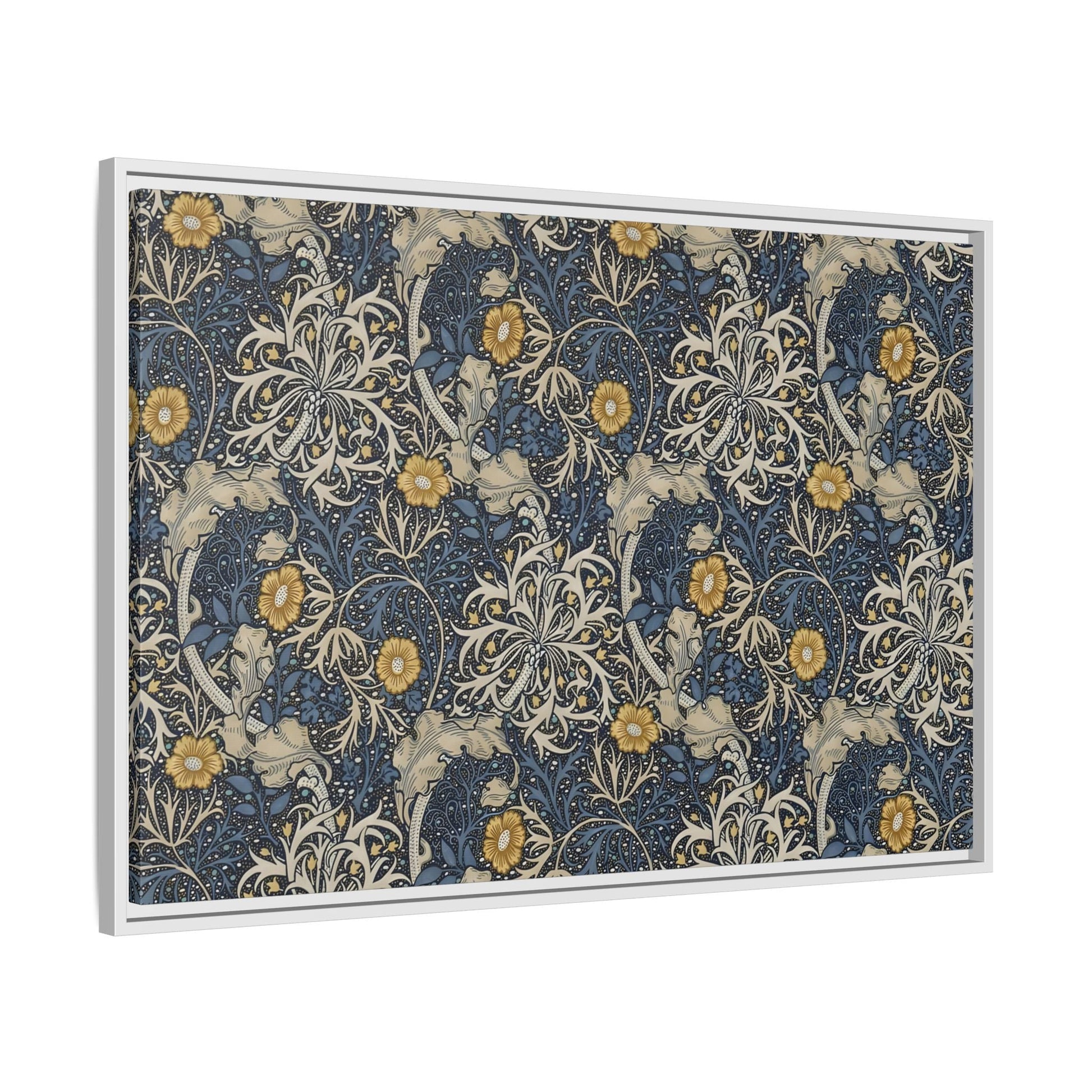 Large Framed Seaweed William Morris Canvas Wall Art Oceanic Print - YesArtYes