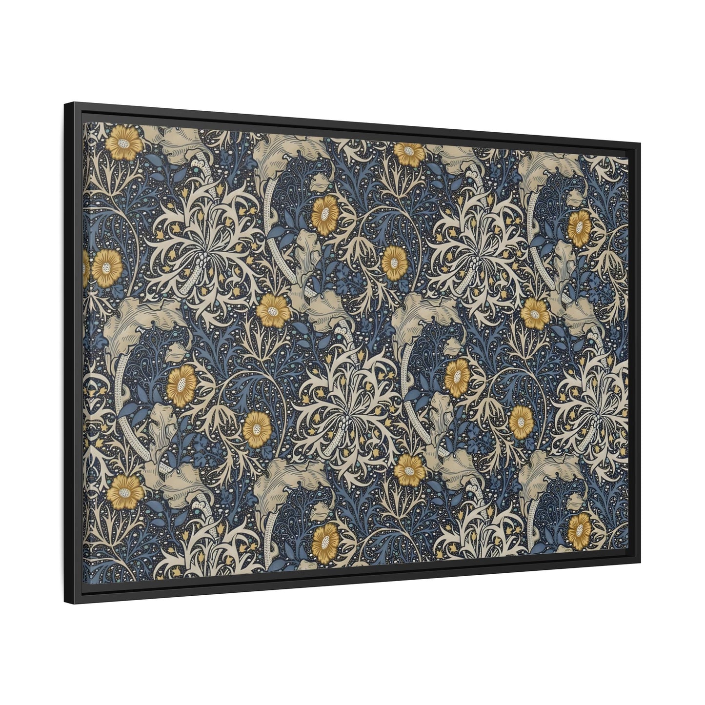 Large Framed Seaweed William Morris Canvas Wall Art Oceanic Print - YesArtYes