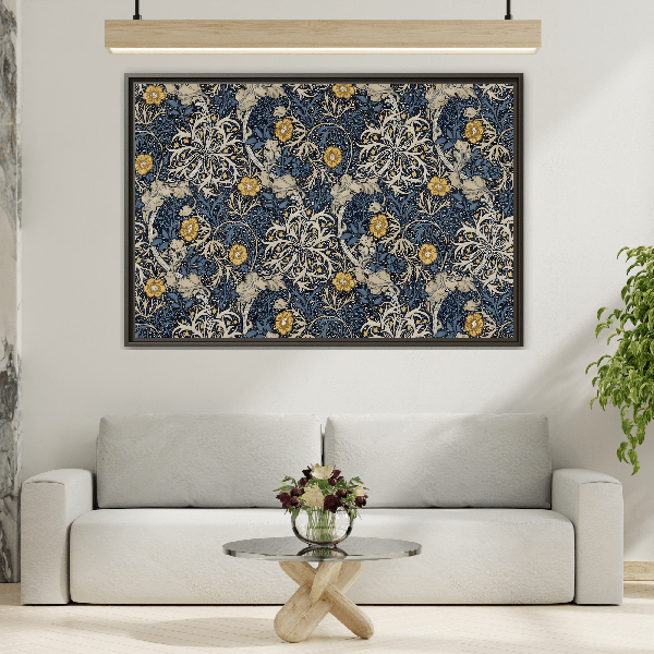 Large Framed Seaweed William Morris Canvas Wall Art Oceanic Print - YesArtYes