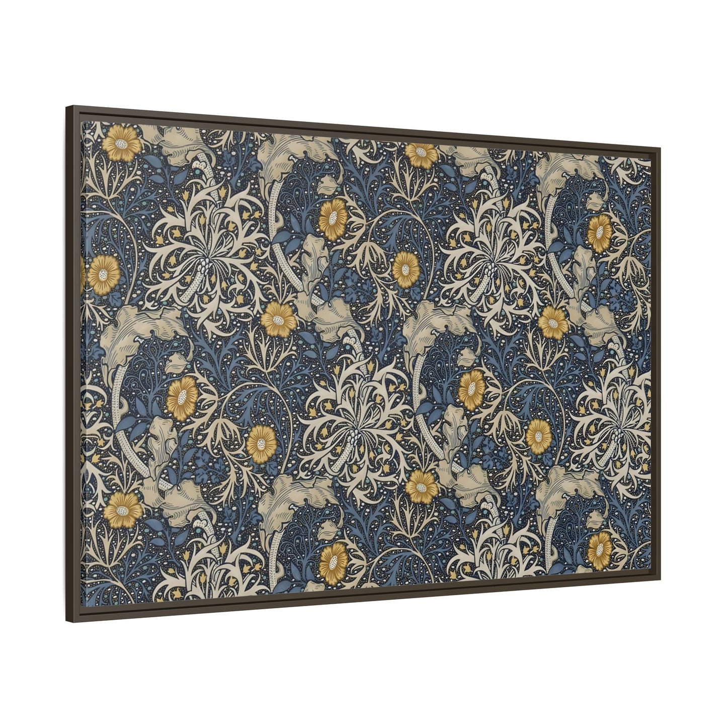 Large Framed Seaweed William Morris Canvas Wall Art Oceanic Print - YesArtYes