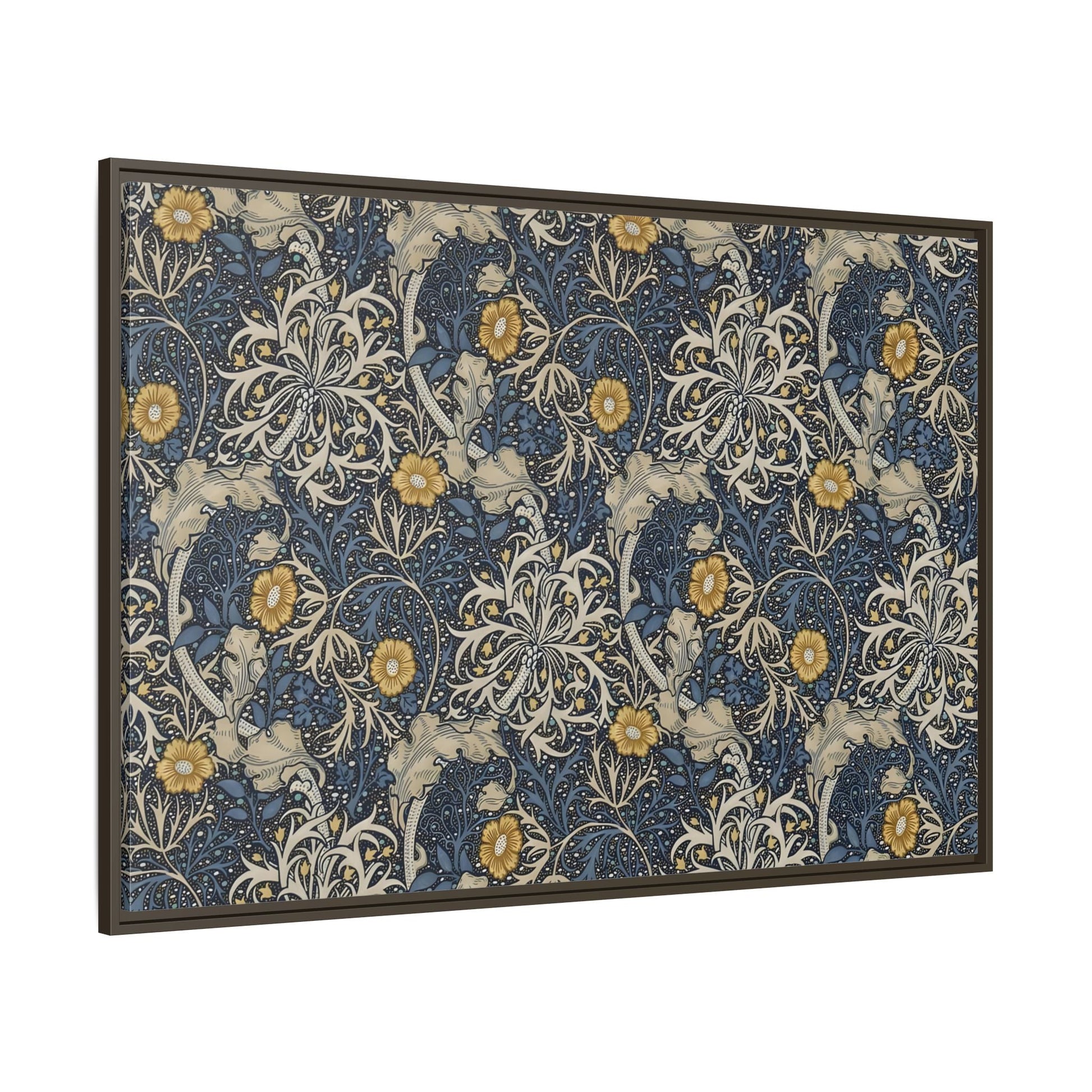 Large Framed Seaweed William Morris Canvas Wall Art Oceanic Print - YesArtYes