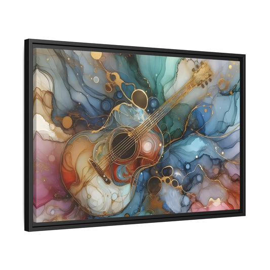 Large Guitar Canvas Wall Art - Colorful Marble Music Print - YesArtYes