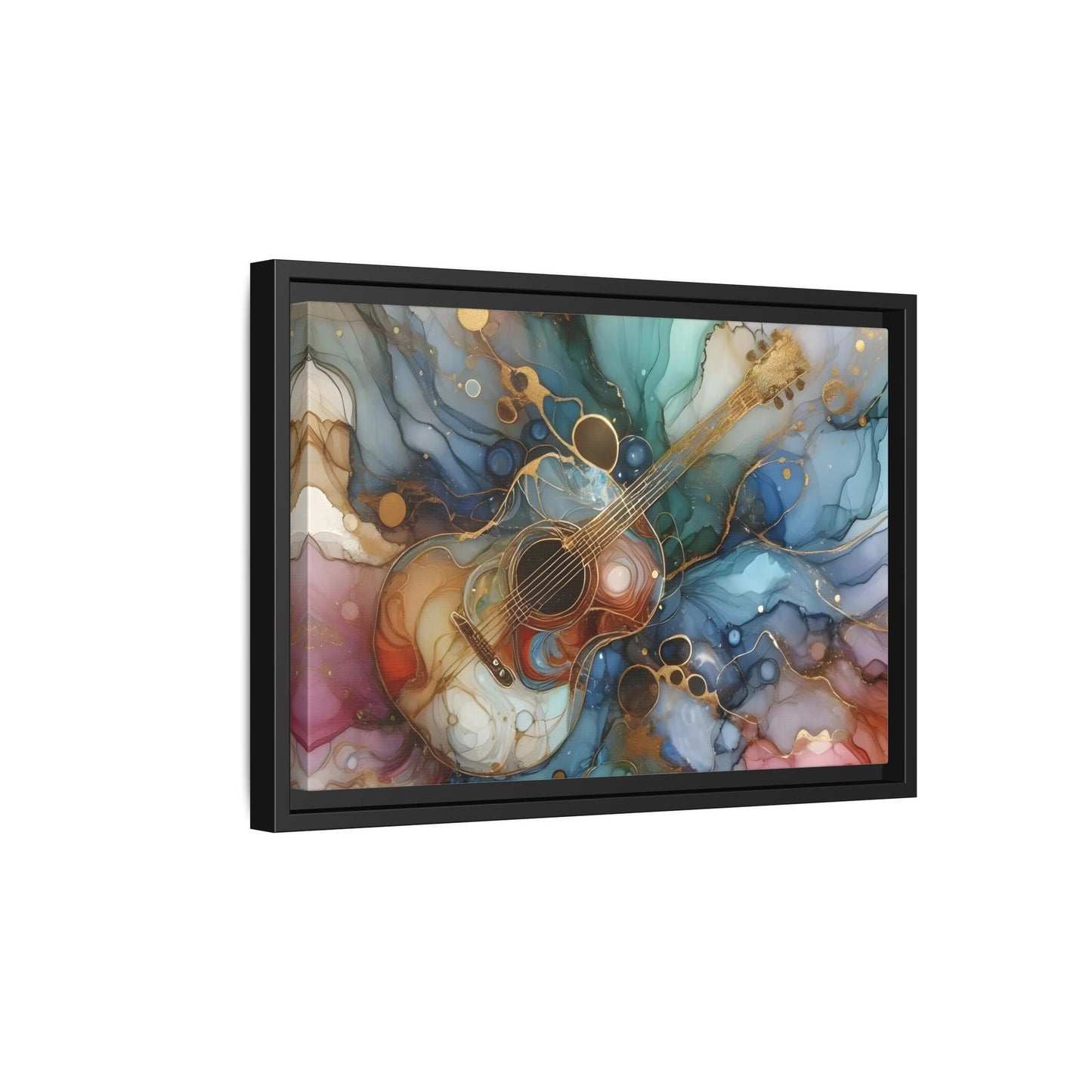 Large Guitar Canvas Wall Art - Colorful Marble Music Print - YesArtYes