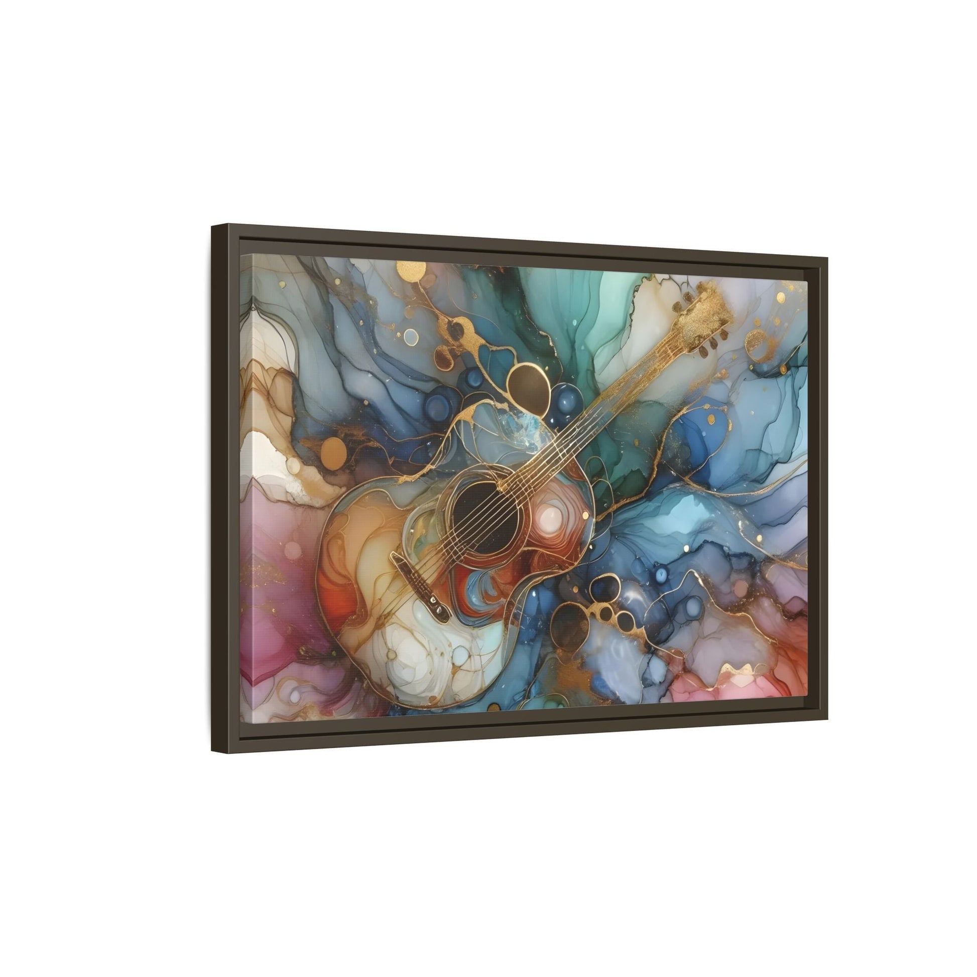Large Guitar Canvas Wall Art - Colorful Marble Music Print - YesArtYes