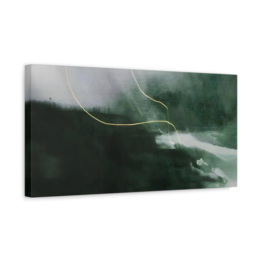Large Minimalist Green Abstract Modern Canvas Wall Art Print - YesArtYes