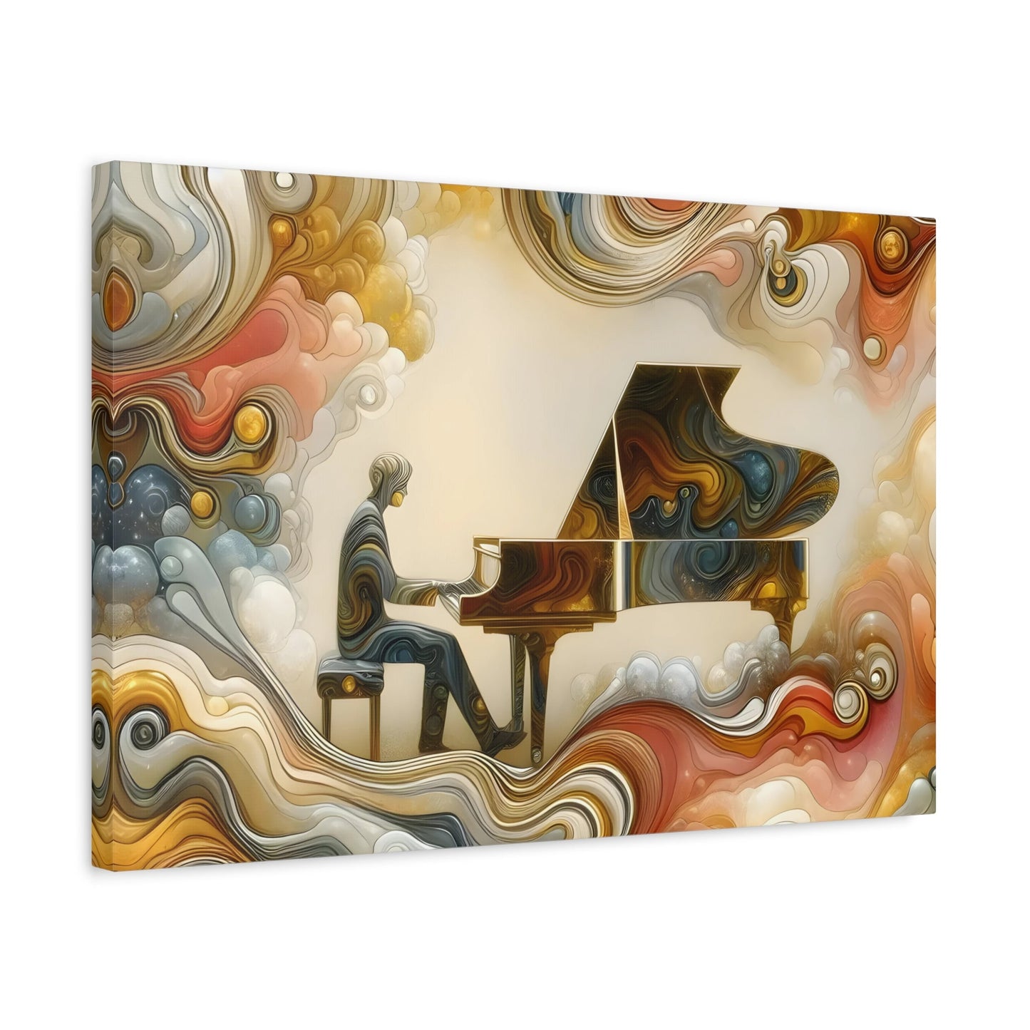 Large Piano Music Abstract Colorful Canvas Wall Art Print - YesArtYes