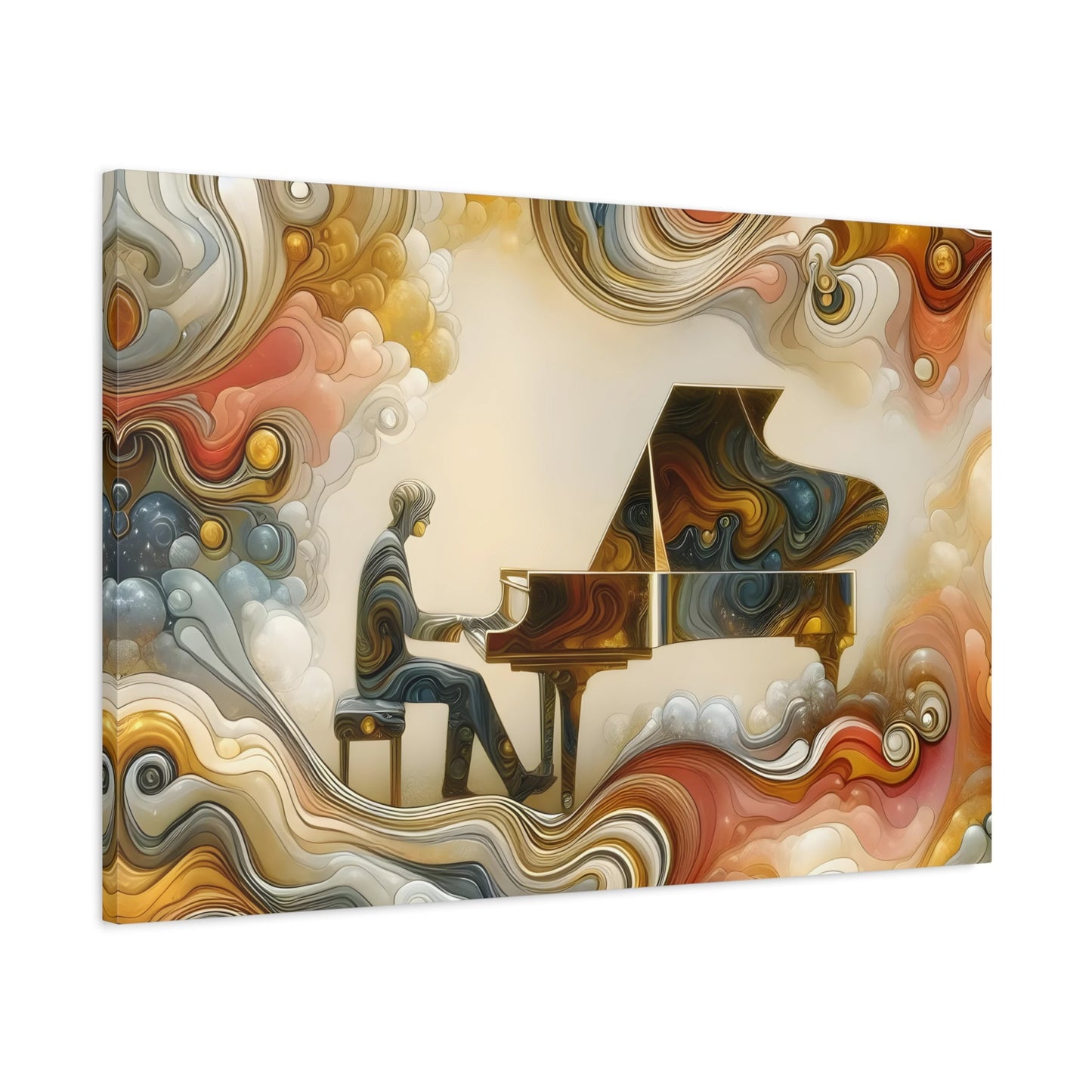 Large Piano Music Abstract Colorful Canvas Wall Art Print - YesArtYes