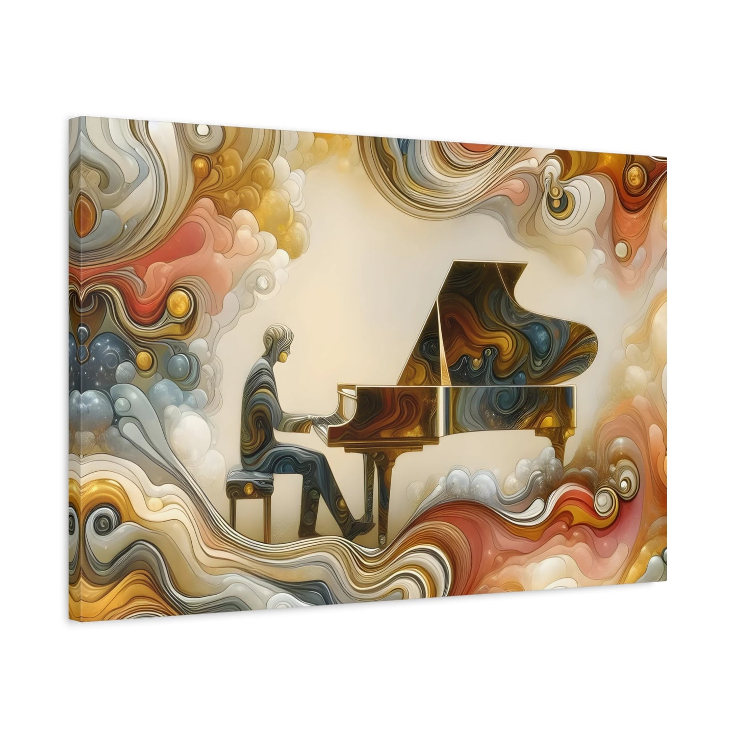 Large Piano Music Abstract Colorful Canvas Wall Art Print - YesArtYes