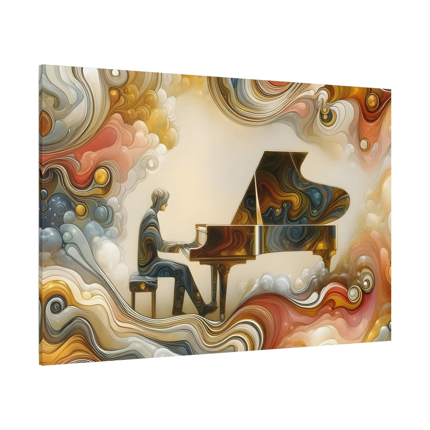 Large Piano Music Abstract Colorful Canvas Wall Art Print - YesArtYes