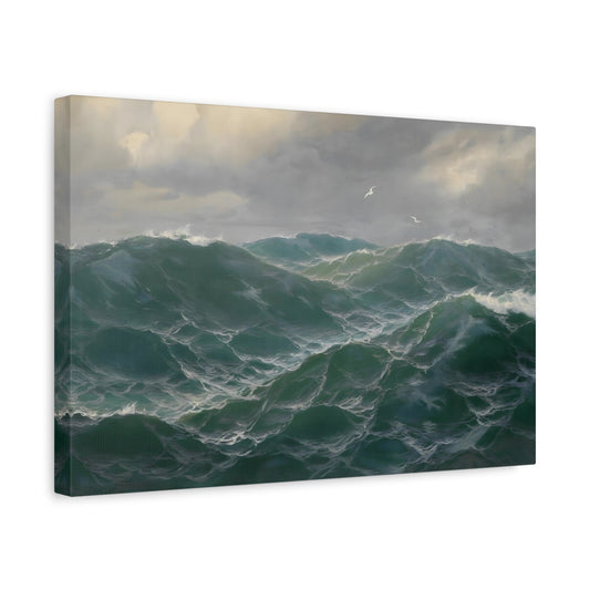 Large Sea Landscape Canvas Wall Print - Max Jensen Seascape with Seagulls - YesArtYes