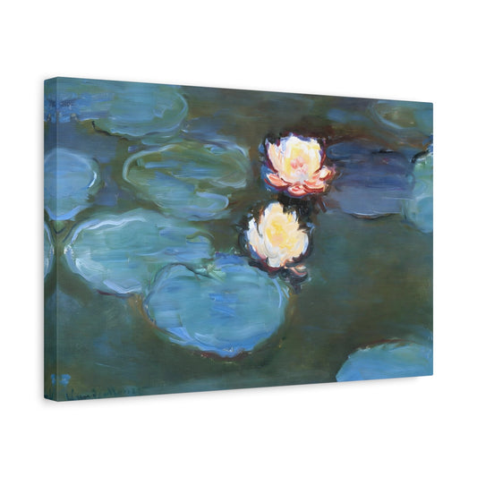 Large Water Lilies Monet Canvas Wall Art Print Reproduction - YesArtYes