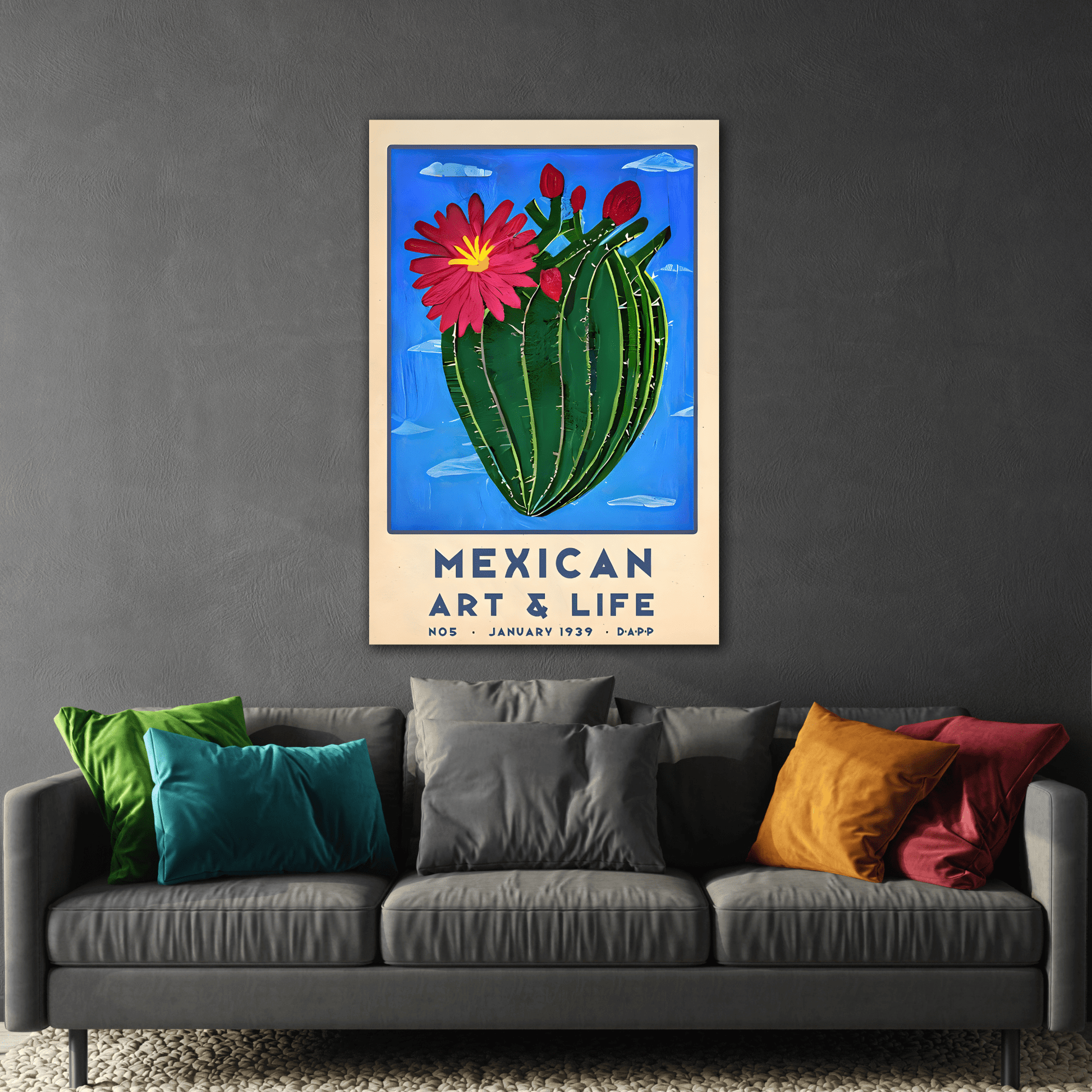 Latin American Mexican Wall Art Floral Canvas Prints Decor - YesArtYes