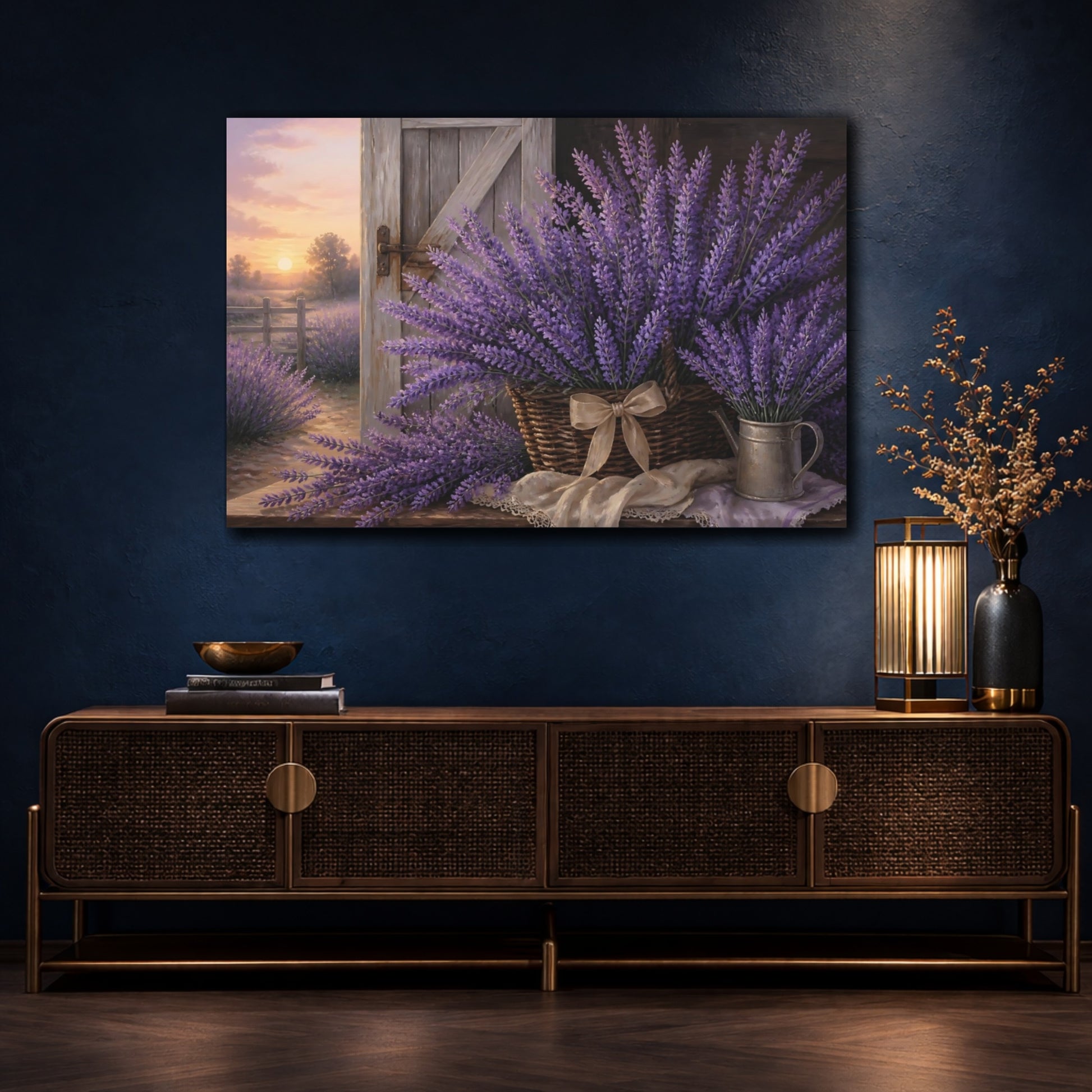 Mockup 4. Lavender Flowers In Basket shown as canvas print