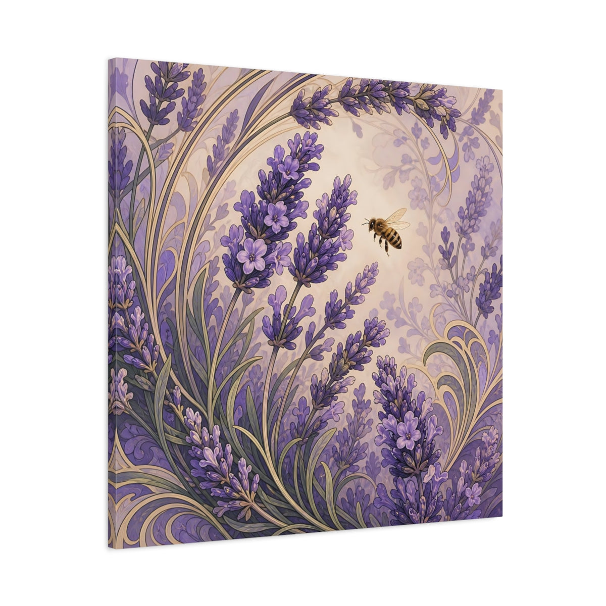 Main Mockup. Lavender Honeybee shown as canvas print
