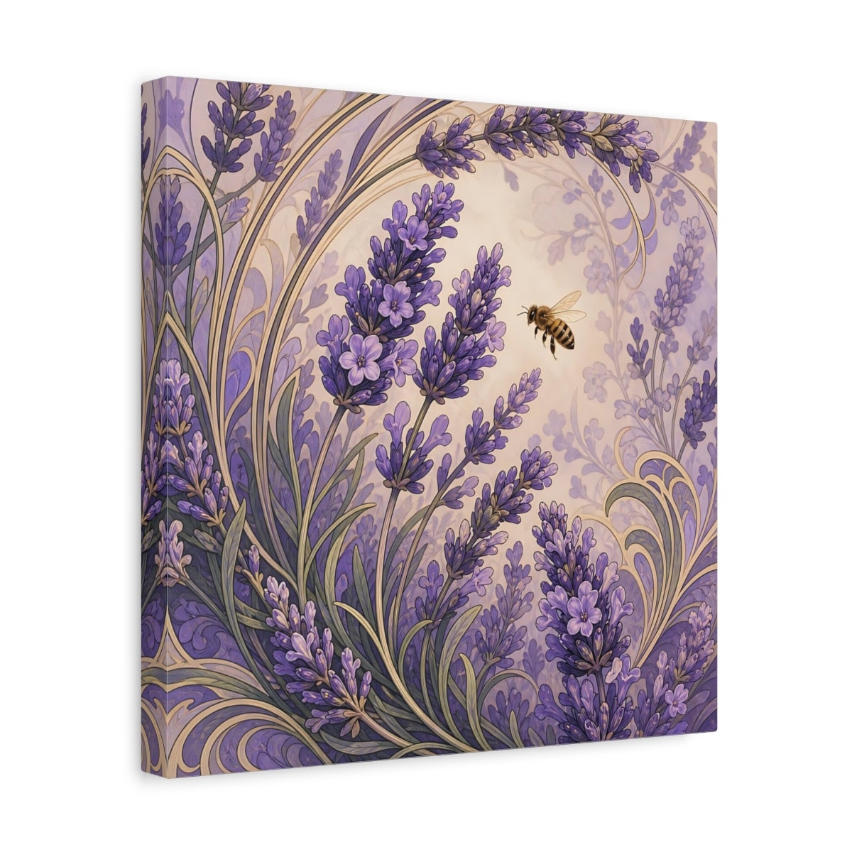 Side Mockup 7. Lavender Honeybee shown as canvas print