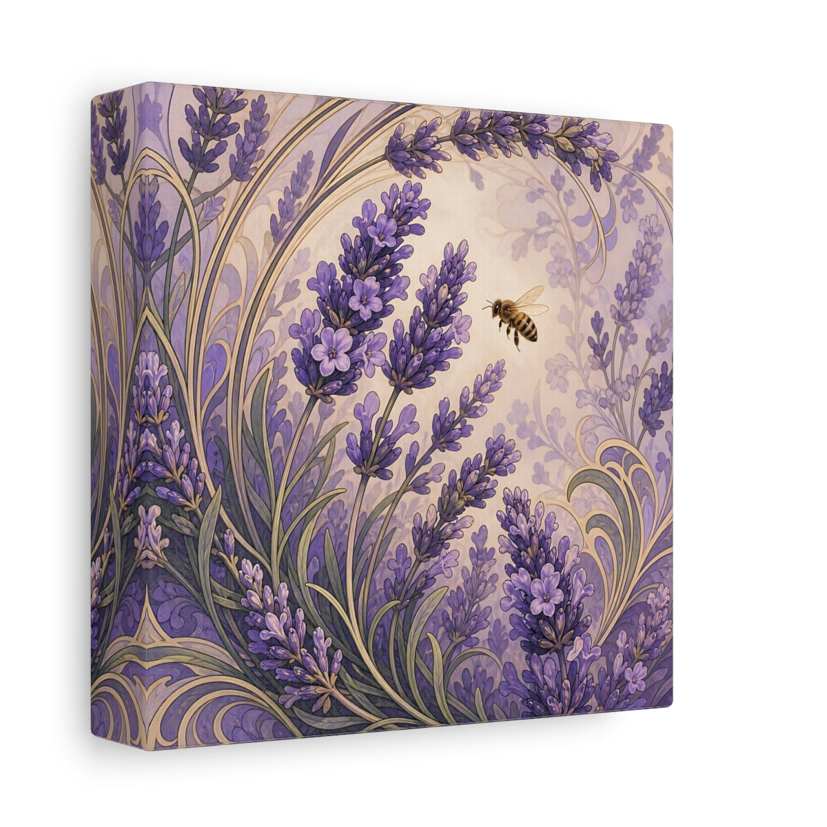 Side Mockup 2. Lavender Honeybee shown as canvas print
