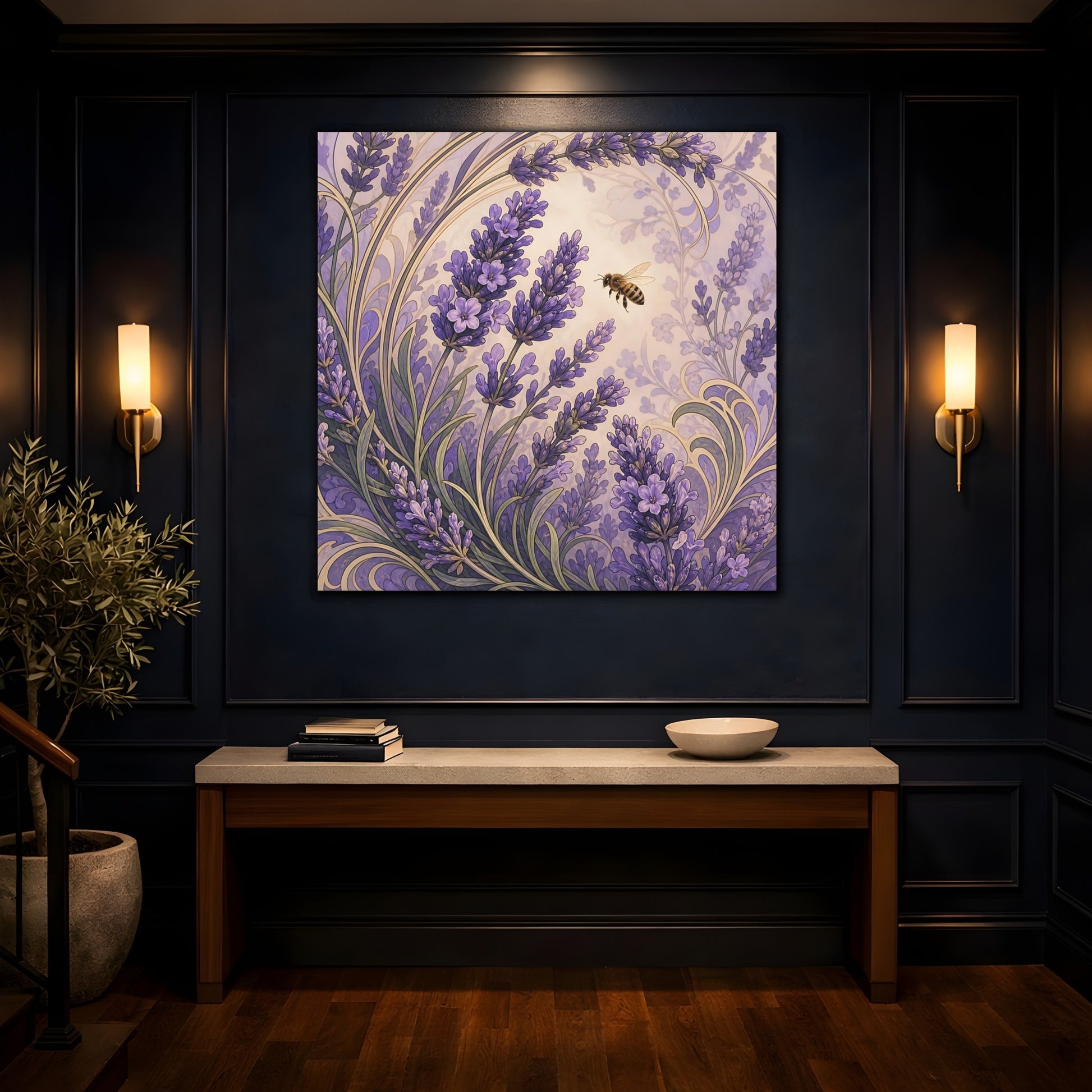 Mockup 4. Lavender Honeybee shown as canvas print