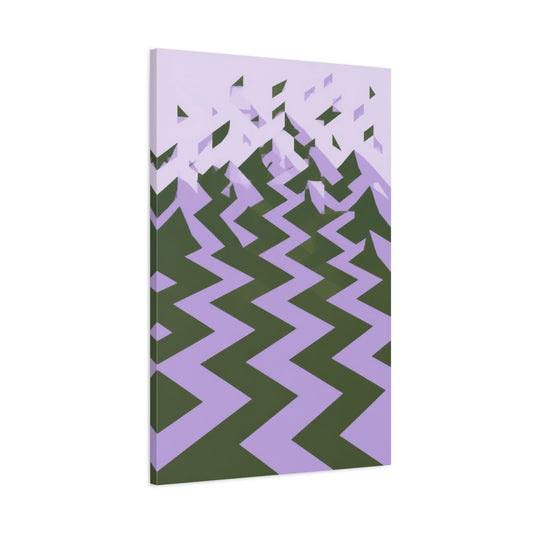 Main Mockup. Lavender Zigzag Landscape shown as canvas print