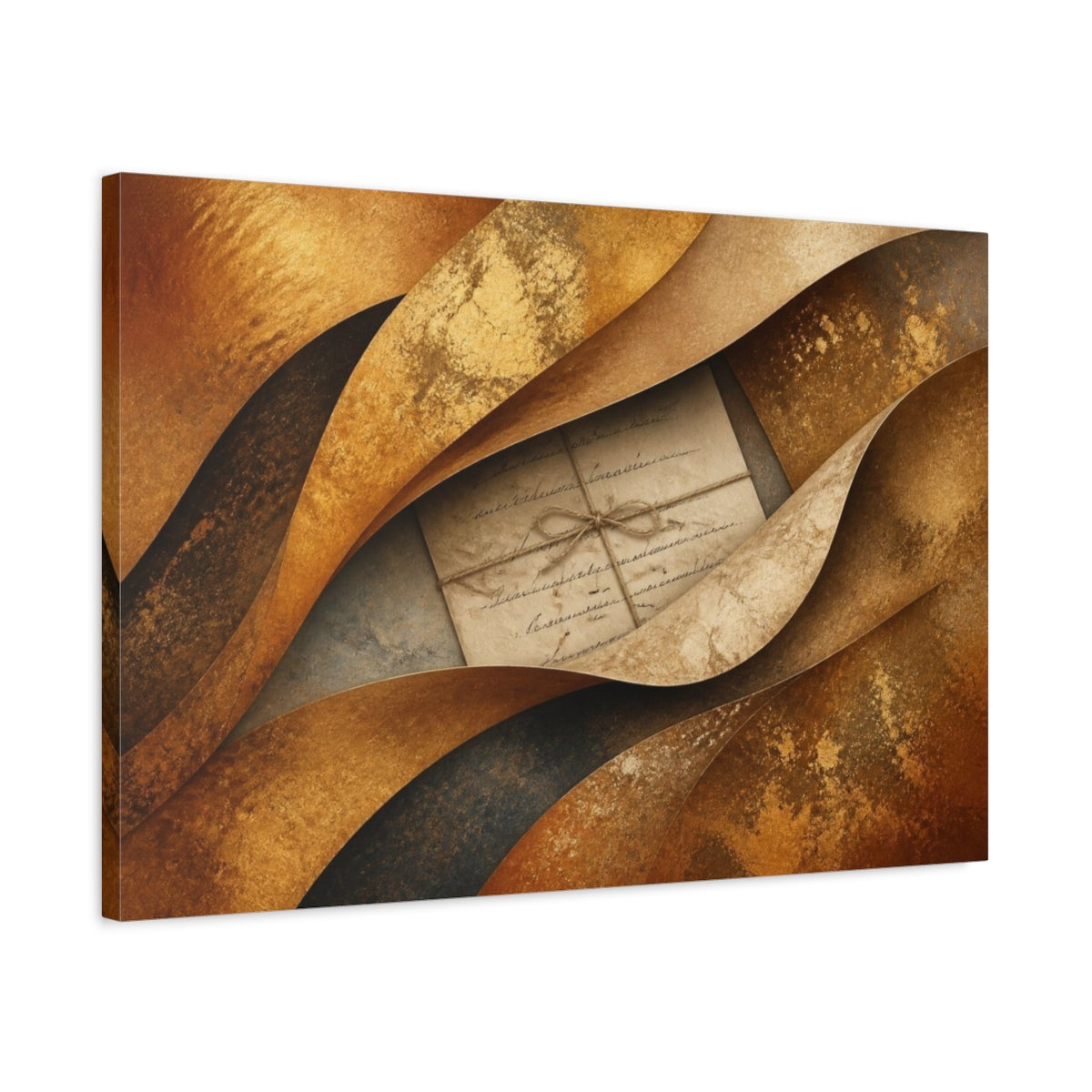 Side Mockup 2. Layered Bronze Letter shown as canvas print