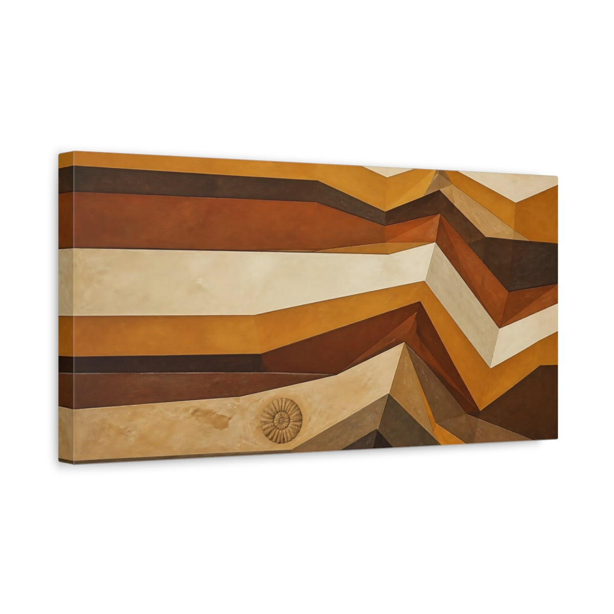 Side Mockup 3. Layered Earth Strata shown as canvas print