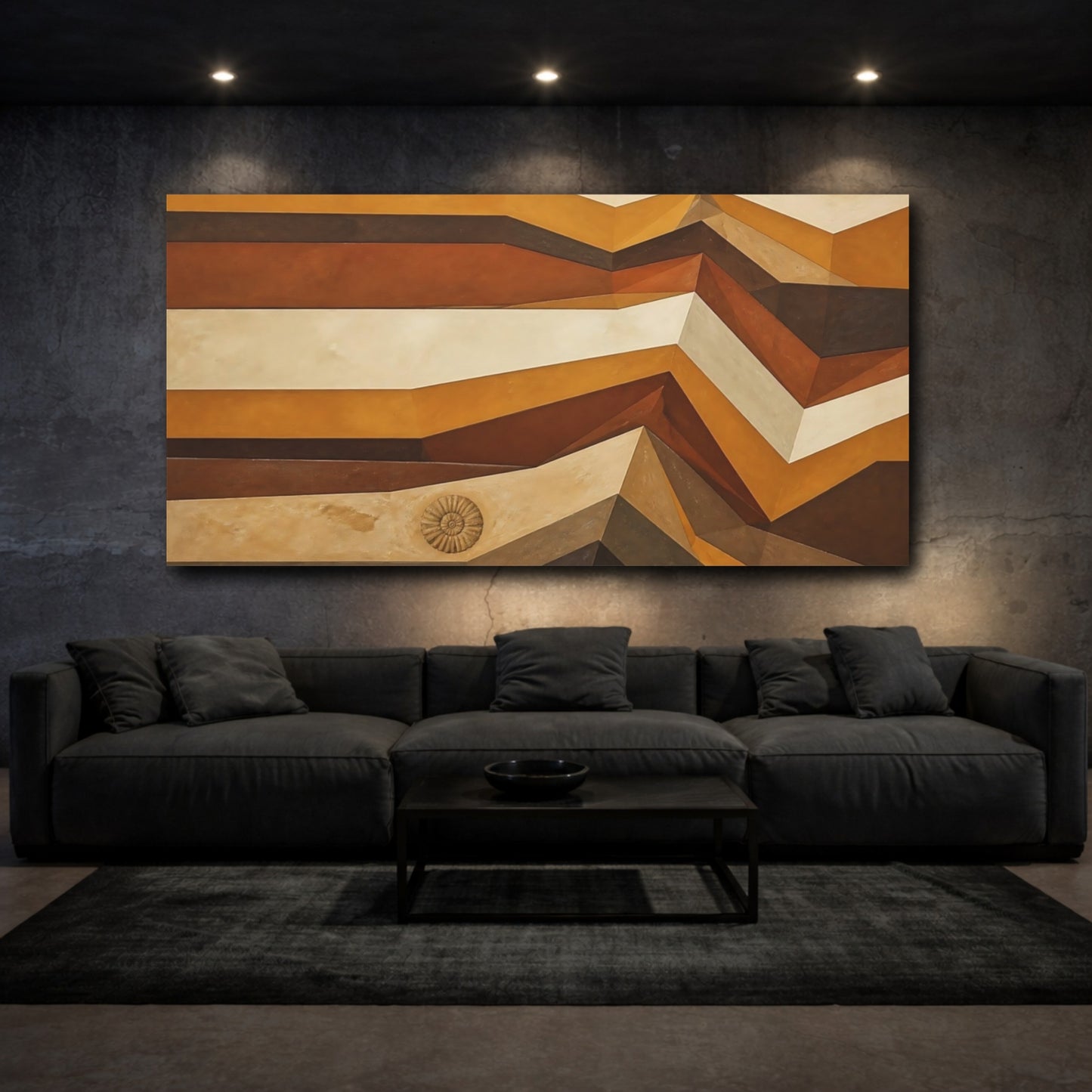 Mockup 3. Layered Earth Strata shown as canvas print