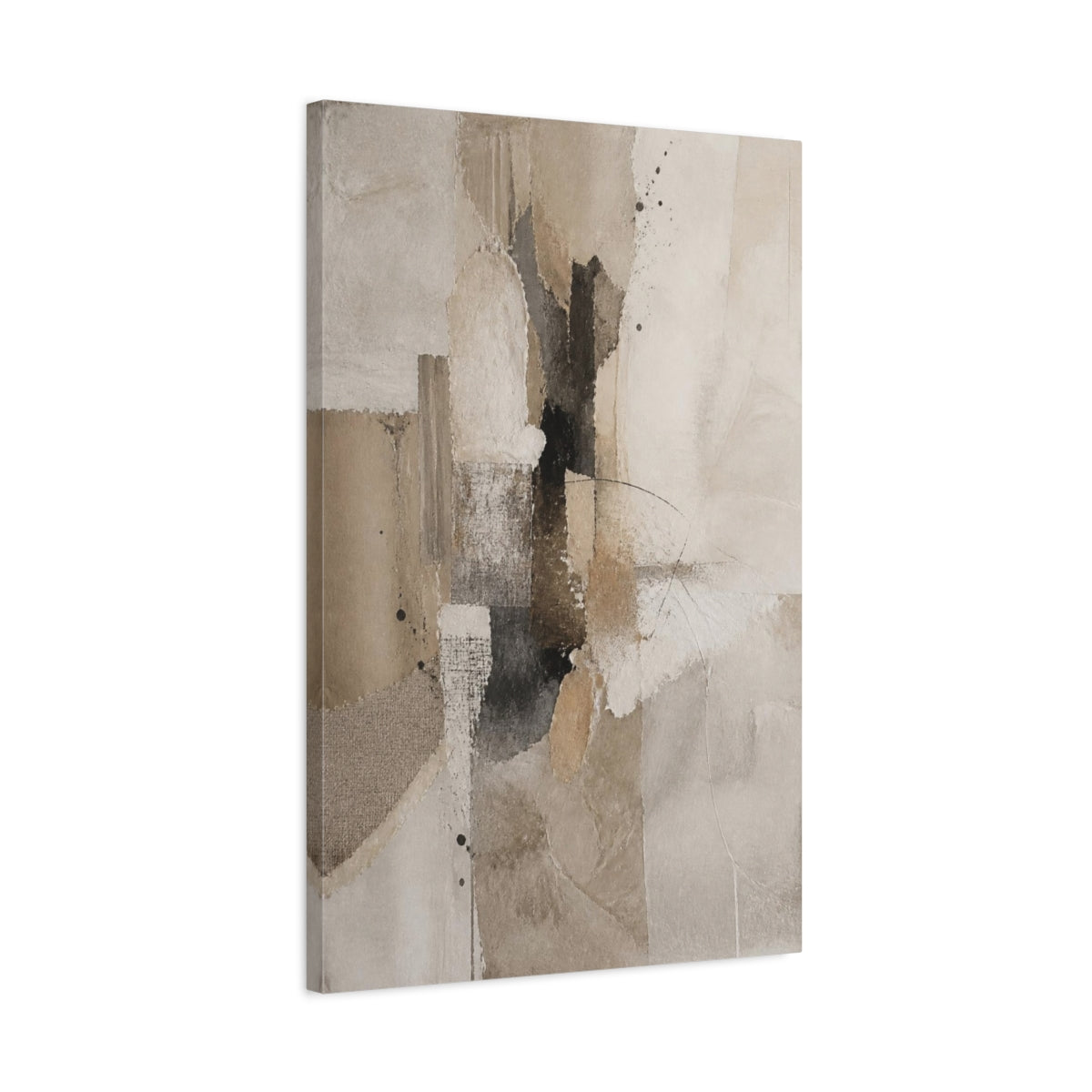 Side Mockup 2. Layered Neutral Collage shown as canvas print