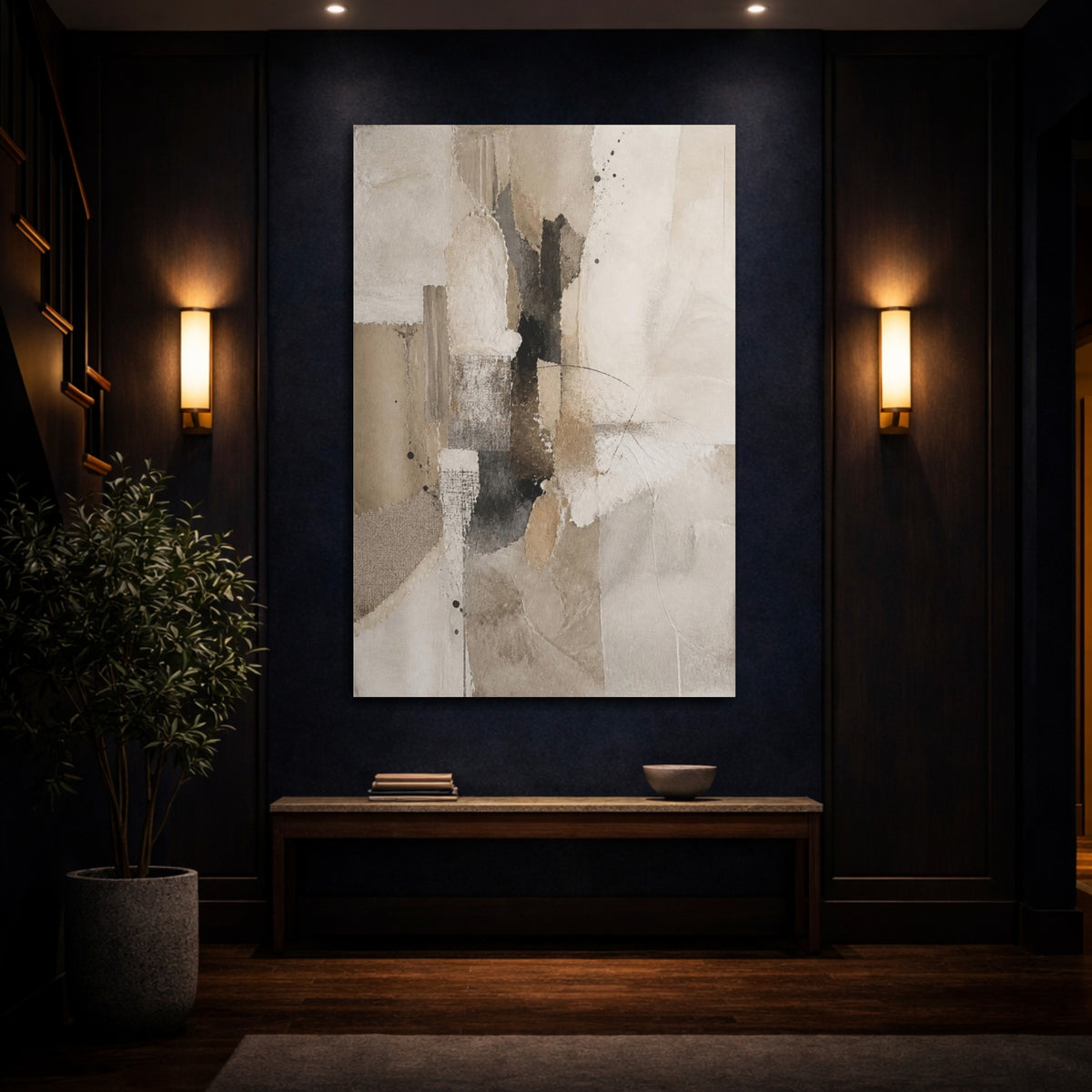 Mockup 4. Layered Neutral Collage shown as canvas print