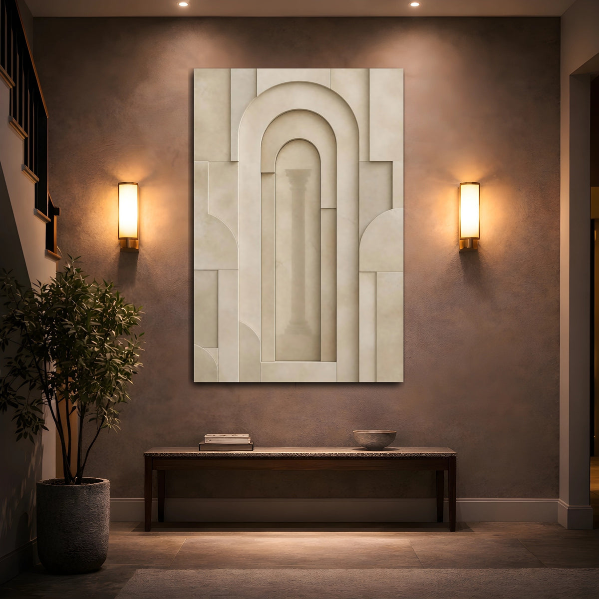 Mockup 2. Layered Stone Arch shown as canvas print