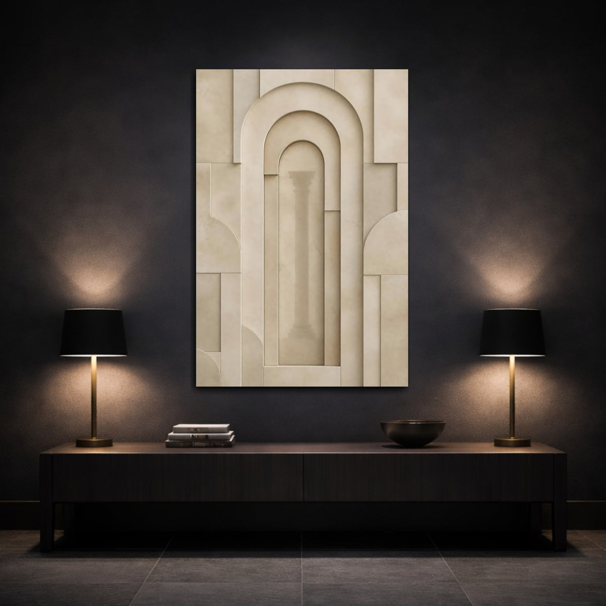 Mockup 3. Layered Stone Arch shown as canvas print
