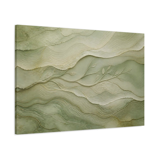 Main Mockup. Leaf Branch Relief shown as canvas print
