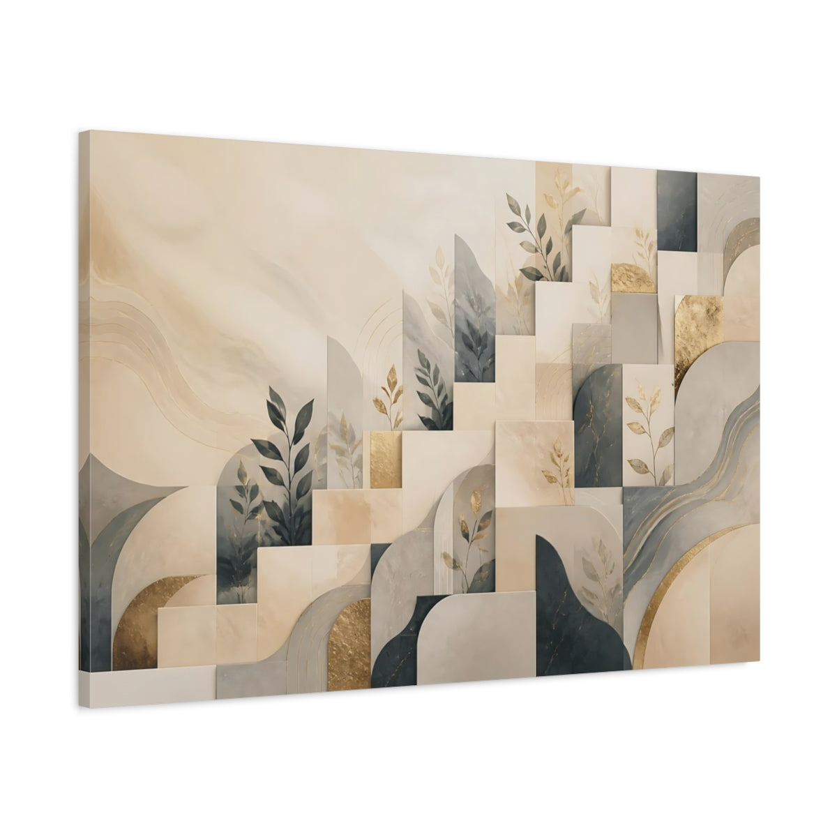 Main Mockup. Leaf Motif Mosaic shown as canvas print