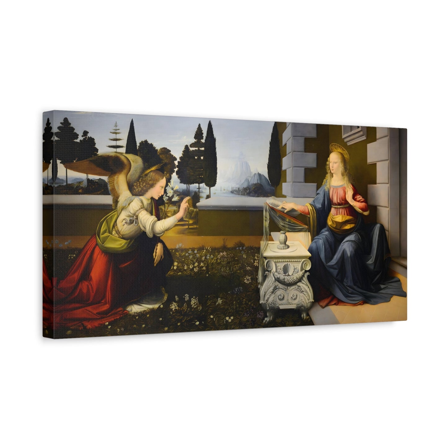 Leonardo da Vinci Annunciation Canvas Print - Classic Renaissance Wall Art - YesArtYes