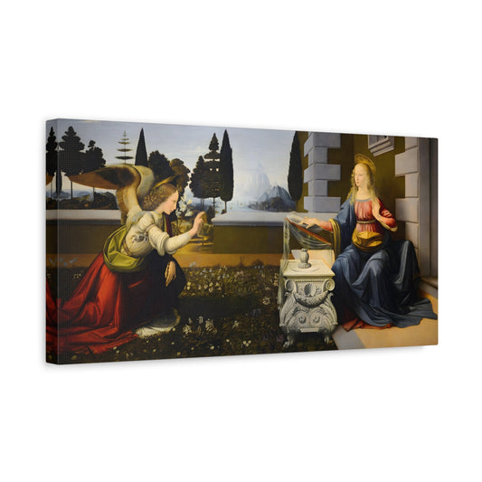 Leonardo da Vinci Annunciation Canvas Print - Classic Renaissance Wall Art - YesArtYes