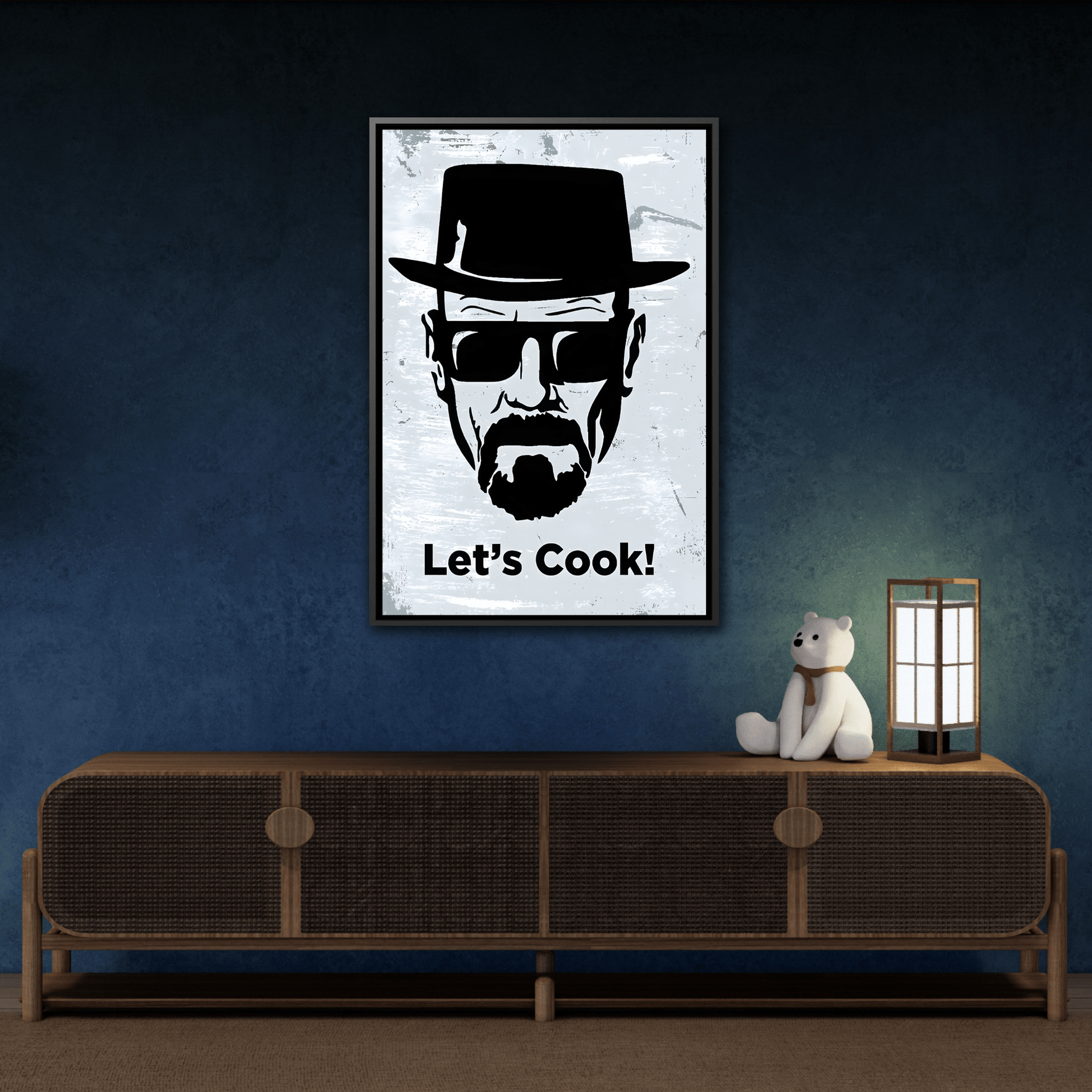 Lets Cook Breaking Bad Framed Canvas Kitchen Bar Cafe Club Wall Art - YesArtYes