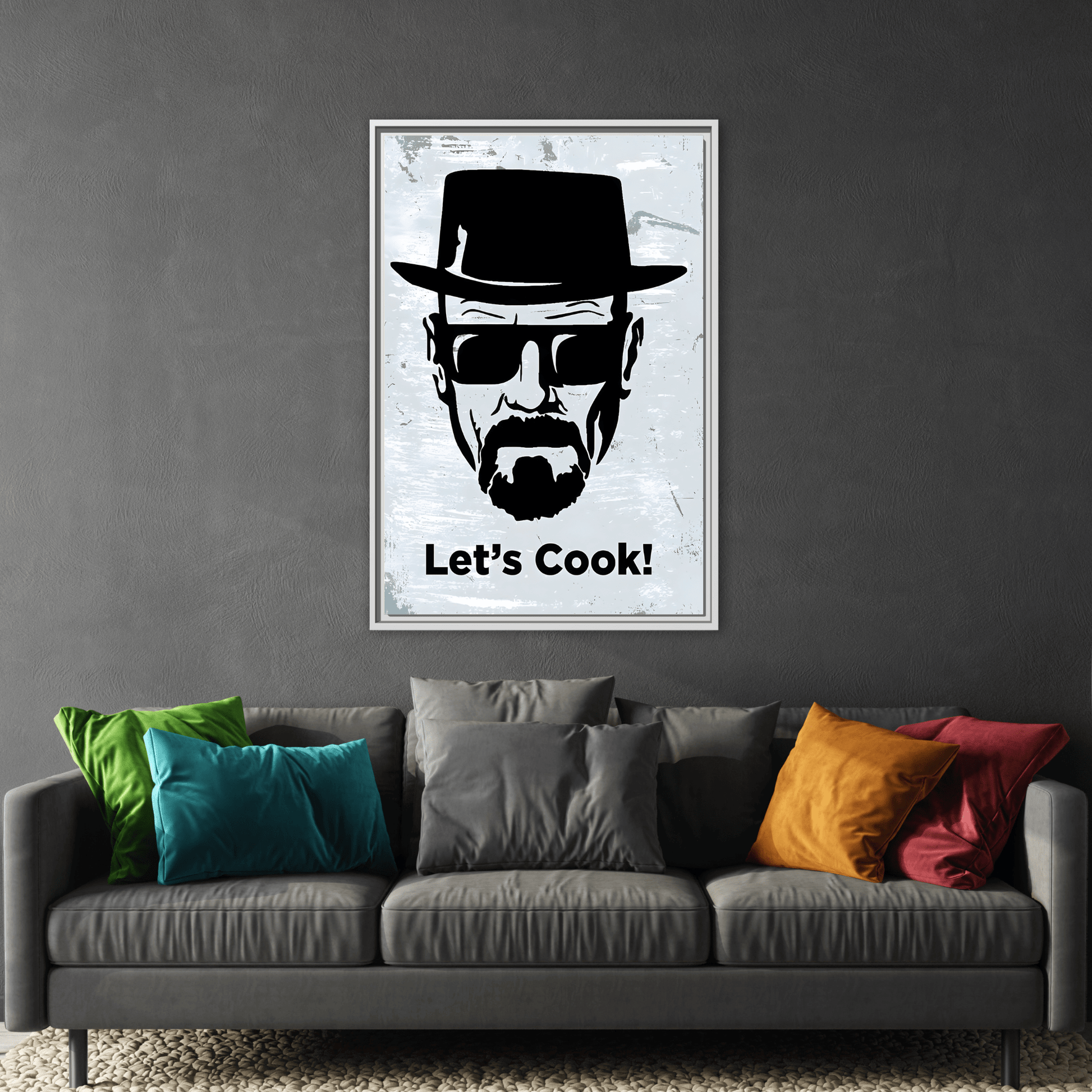 Lets Cook Breaking Bad Framed Canvas Kitchen Bar Cafe Club Wall Art - YesArtYes