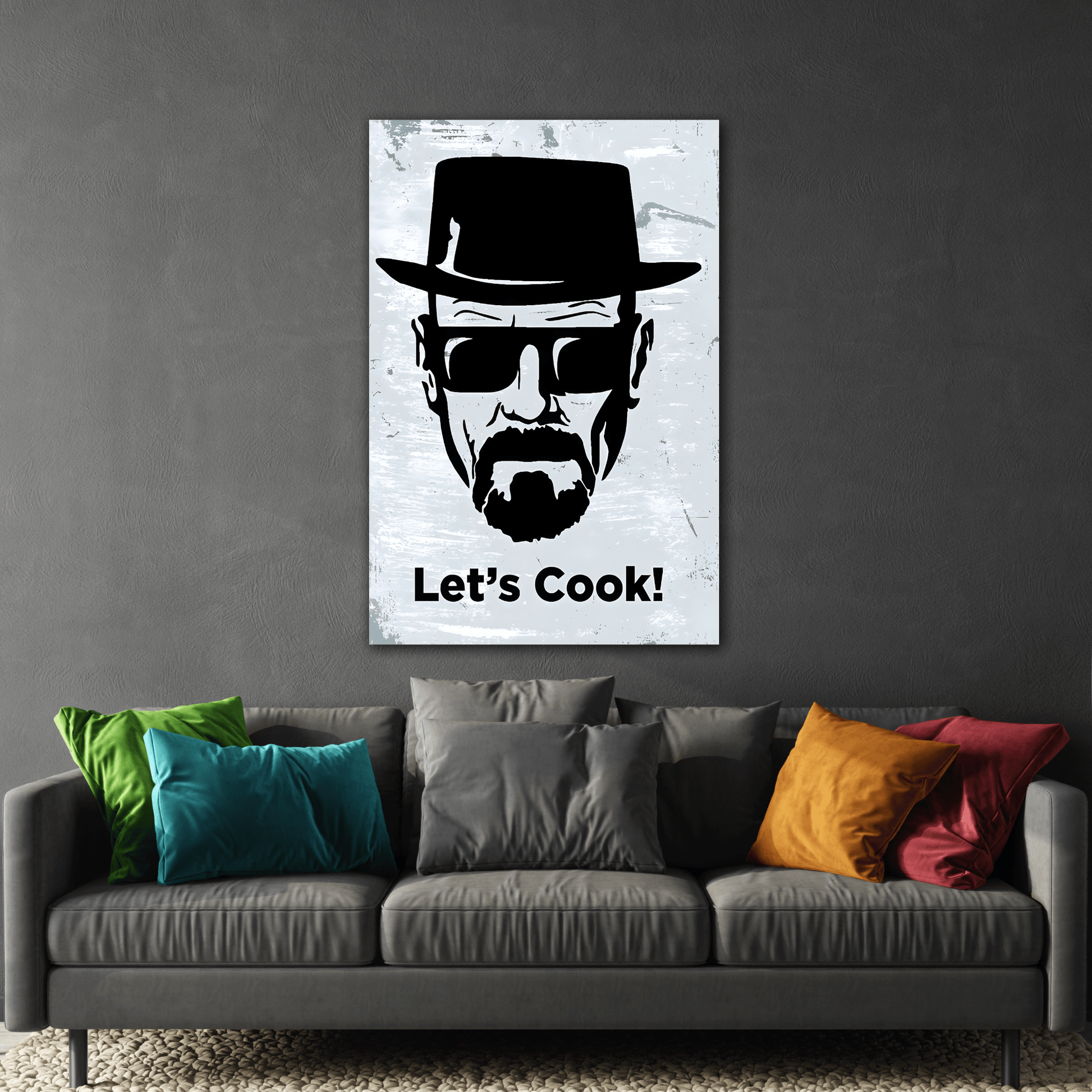 Lets Cook Canvas Vintage Kitchen Bar Cafe Wall Art Print - YesArtYes