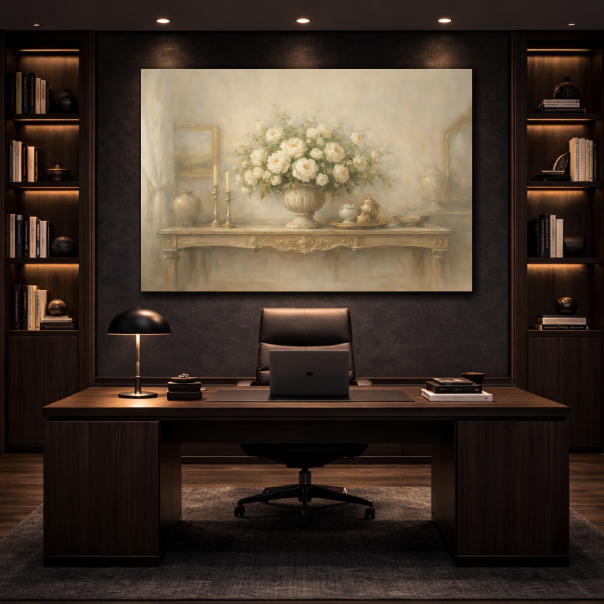 Mockup 4. Light Airy Cinematic Interior Wide Scene shown as stretched canvas wall art