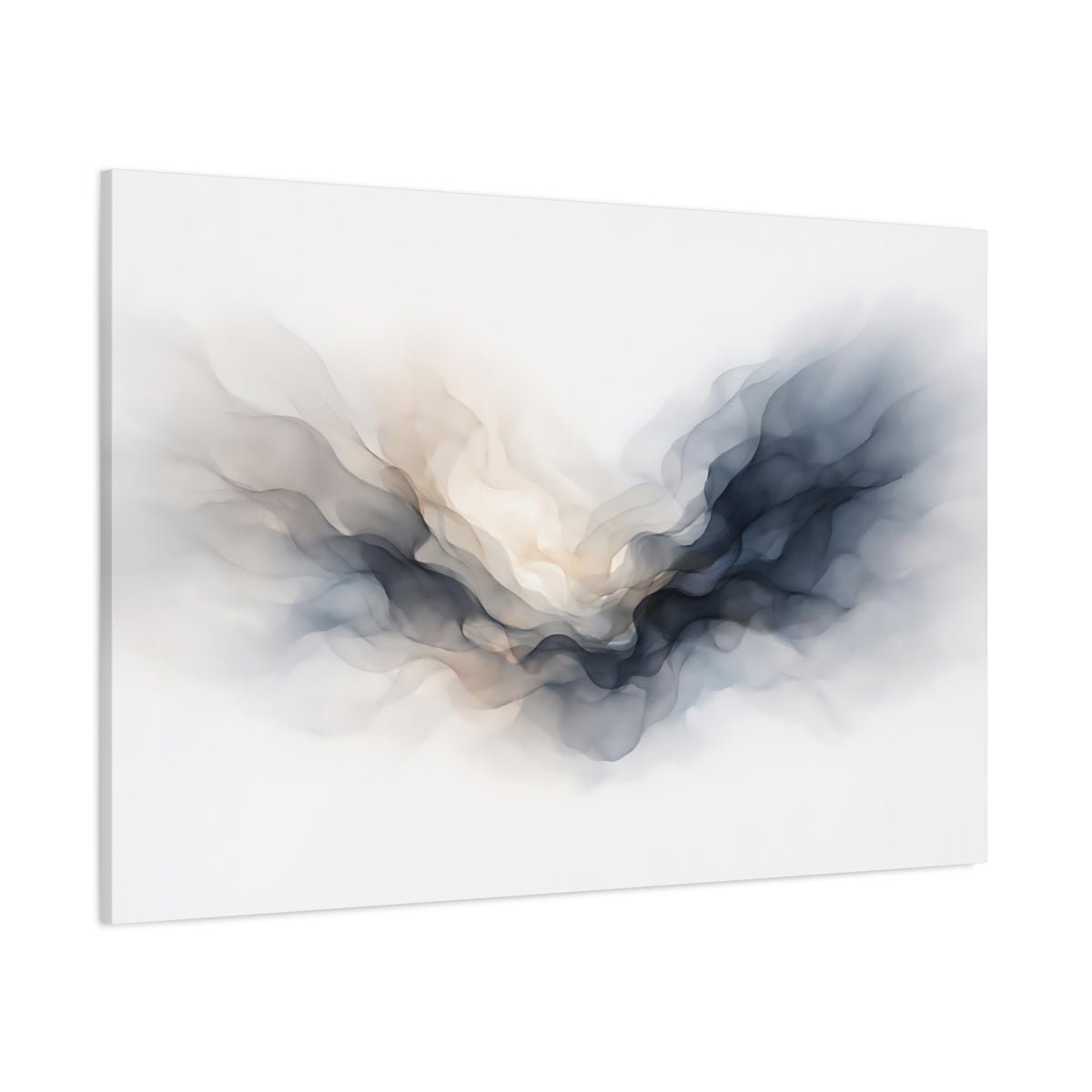 Light Balance Fluid Ink Pattern Forms Abstract - Canvas Wall Art Print - YesArtYes