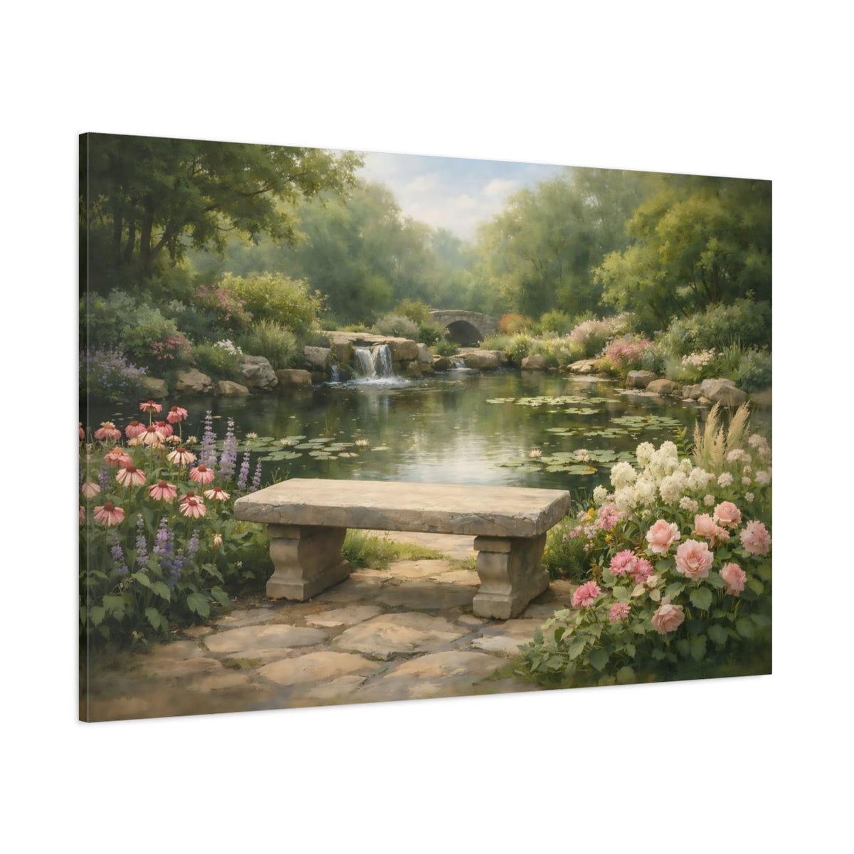 Light Balance Garden Greenery shown as stretched canvas wall art