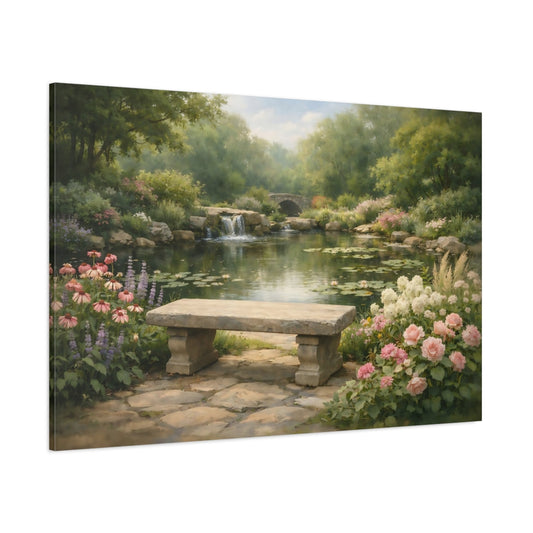 Light Balance Garden Greenery shown as stretched canvas wall art