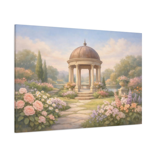 Light Balance Garden Pastel shown as stretched canvas wall art