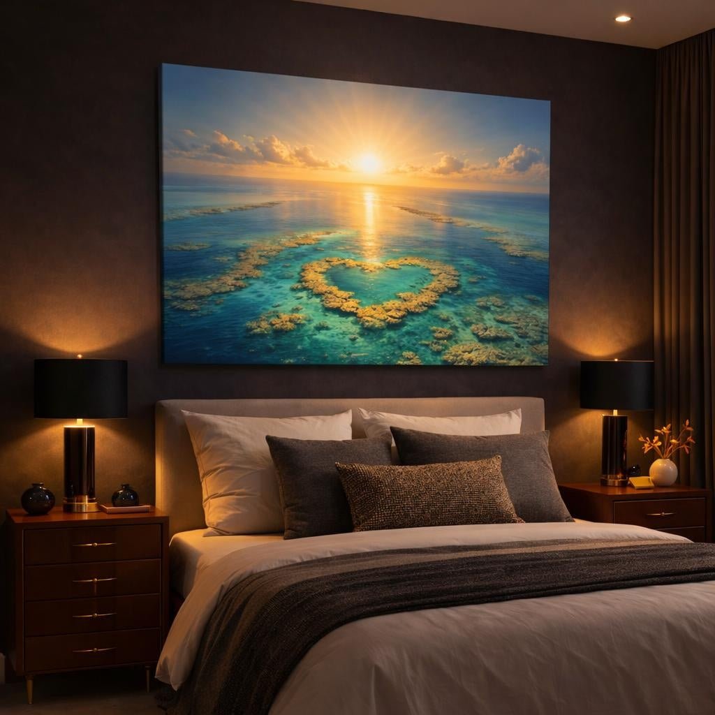 Light Balance Great Barrier Reef Coral Nature - Canvas Wall Art Print - YesArtYes