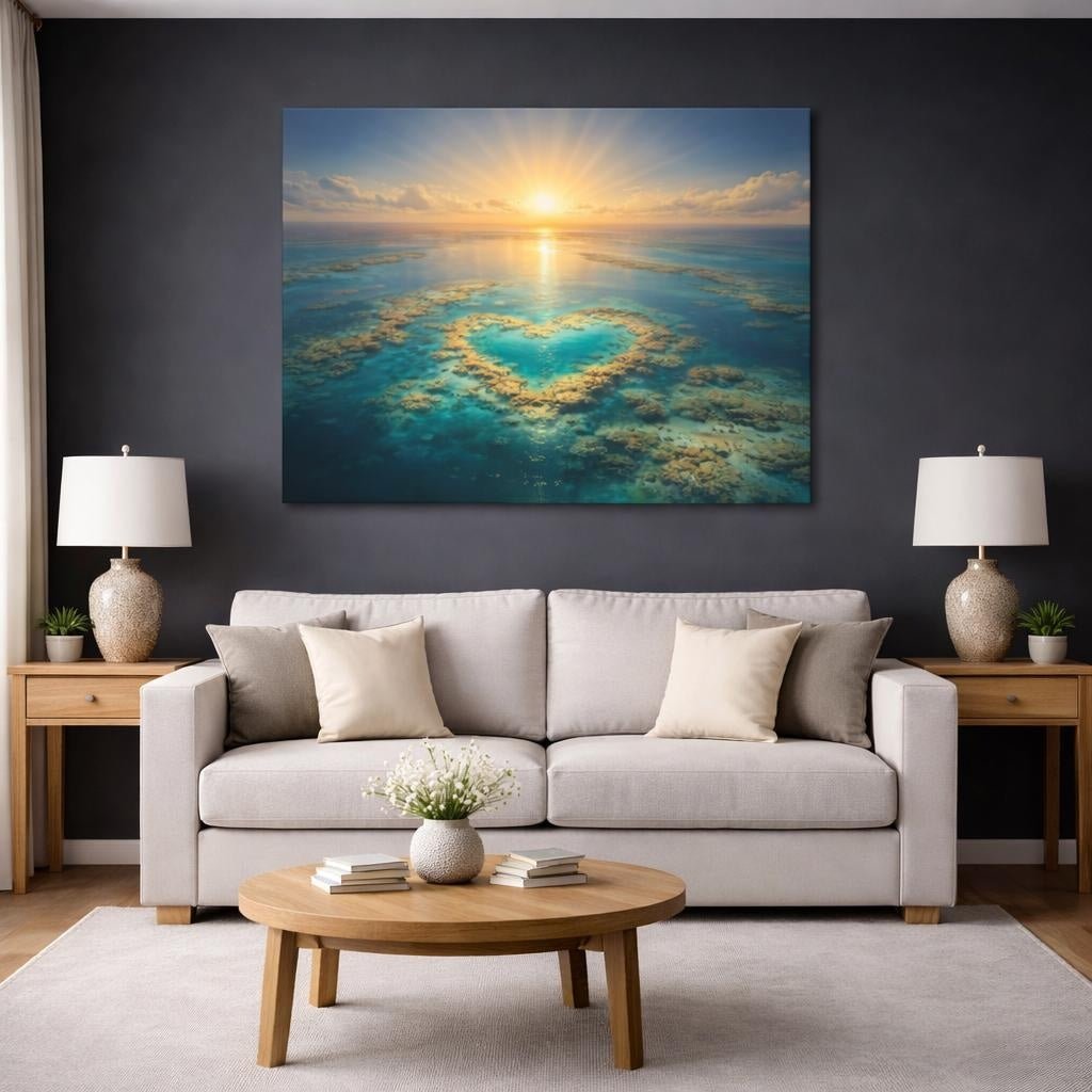 Light Balance Great Barrier Reef Coral Nature - Canvas Wall Art Print - YesArtYes