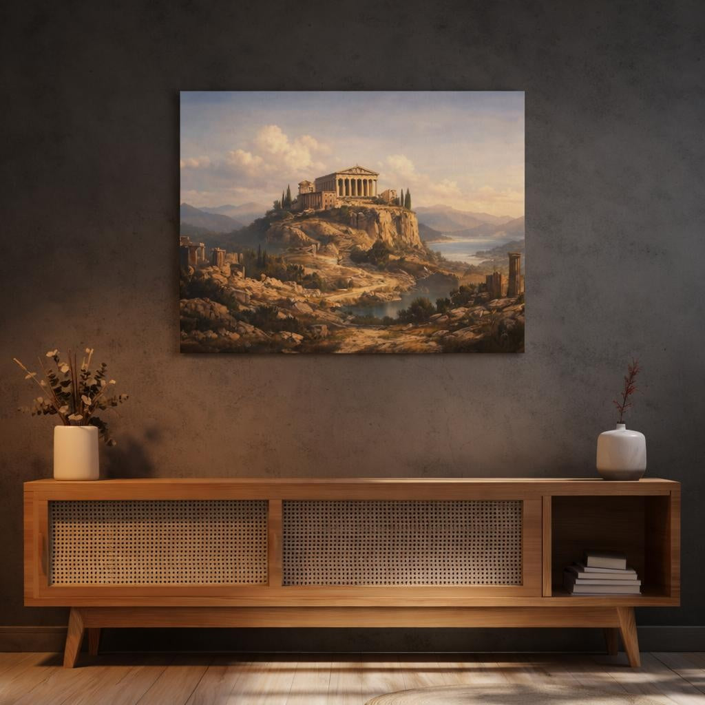 Light Balance Heritage Map shown as canvas wall art in a refined dining room