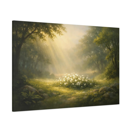 Light Balance Leaves Nature shown as stretched canvas wall art