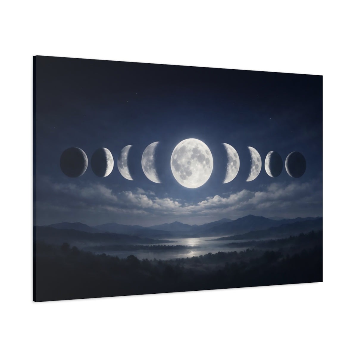 Light Balance Moon Phases shown as stretched canvas wall art