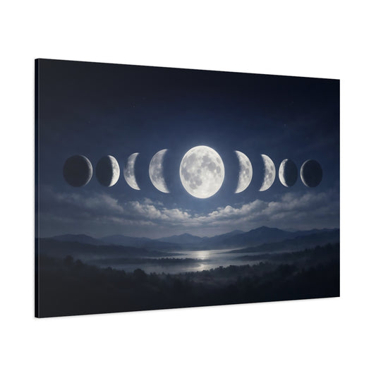 Light Balance Moon Phases shown as stretched canvas wall art