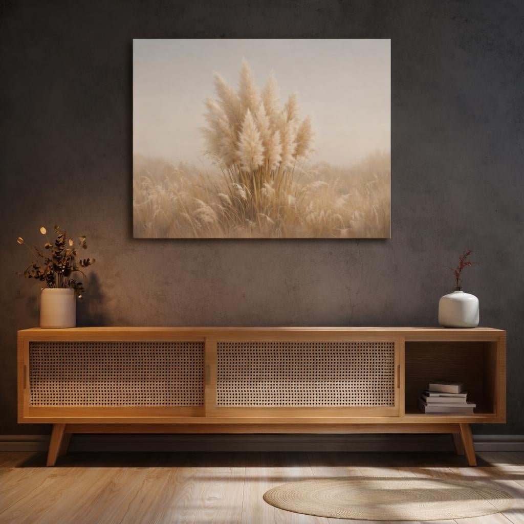 Light Balance Pampas Grass Nature - Canvas Wall Art Print - YesArtYes